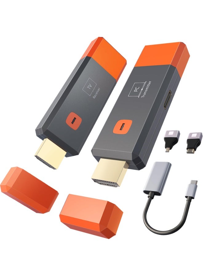 Wireless HDMI Transmitter and Receiver, Non-Delayed Streaming. 165FT/50M, 4K decoding to 1080P Output, Plug and Play Dual-Band 2.4G+5.8G Wireless HDMI, Suitable for PC/Camera/Projector/STB/Monitor.